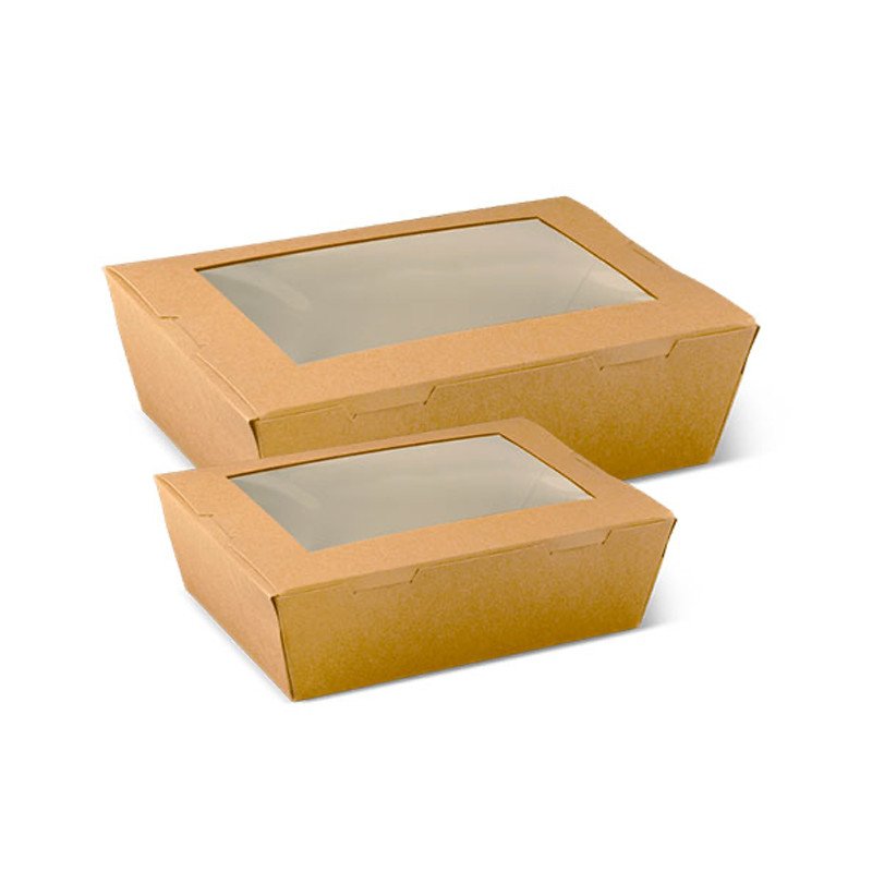 Kraft Lunch Box with Window 16.5x11.5x4.5 cm - No 3