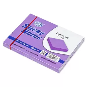 FISSticky Note Pad,, 3X4 inches, Pack of 12, Fluorescent Purple 100 Sheets -FSPO34FPUN