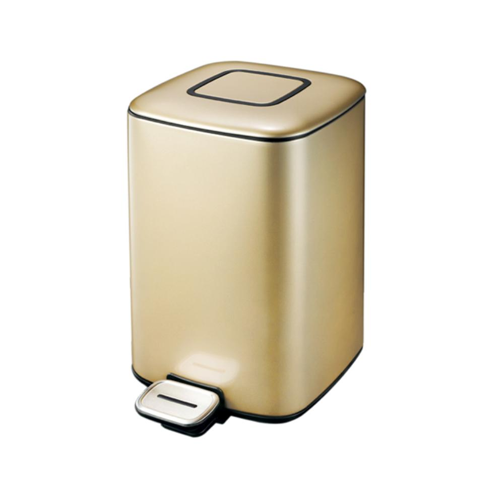 EKO Stainless Steel Square & Gold Coating Bin 12 Liters