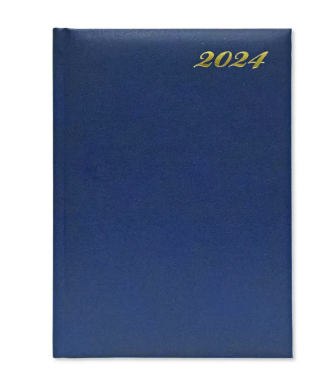 Fis 2024 A5 Diary,Vinyl, English 1 Side Padded Blue -FSDI18E24BL