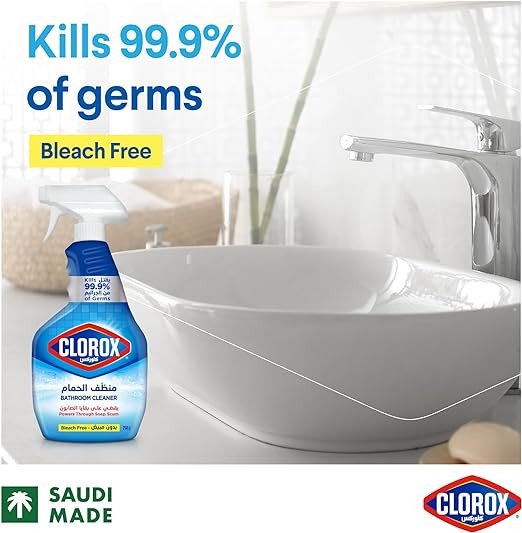 Clorox Bathroom Spray Cleaner, Bleach Free, 750ml, Kills 99.9% Of Germs, Powers Through Soap Scum, Bleach Free
