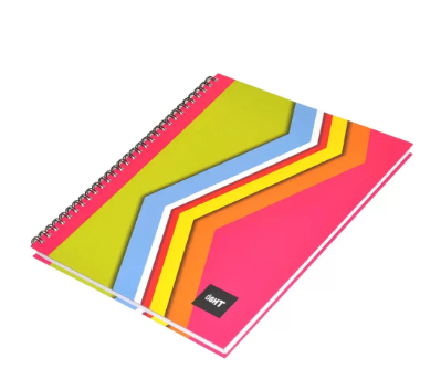 LIGHT Pack of 5 Design Spiral Hard Cover Note Book Single Line ,10X8 Inches (25.4 X 20.32 cm),100 Sheets - LINBS1081001404