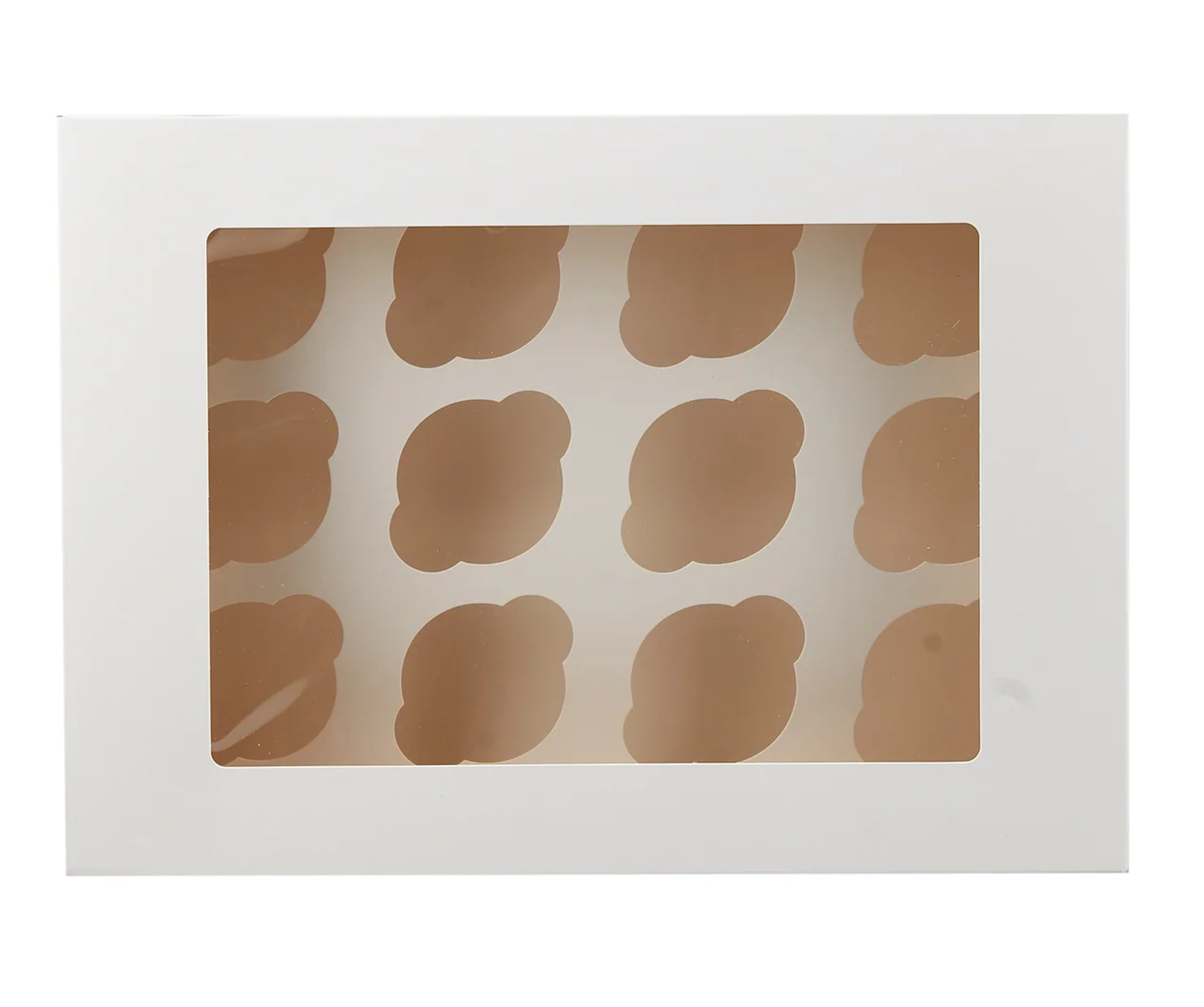 White Cup Cake Box with Inserts