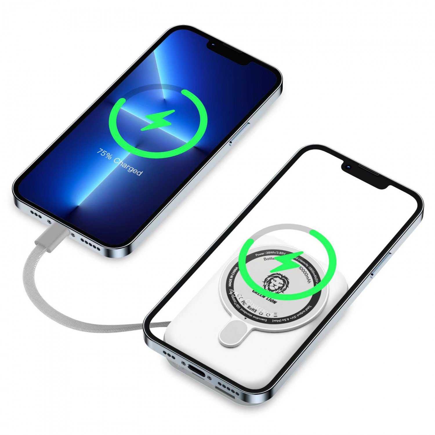 Green Monaco Magsafe Power Bank 10000mAh PD+QC 22.5W - Cyan