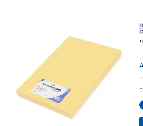 FIS Color Plus Card 180 GSM, Size A4 (21 x 29.7 cm) Gold -FSCHCP180A4GL