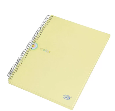 FIS Spiral Hard Cover Color Notebook, Single Ruled, 100 Sheets, Cream Color Paper, Micro Perforation, 6 Punch Holes and Safety Lock, 80 gsm, B5 Size - FSNBSB5100CR