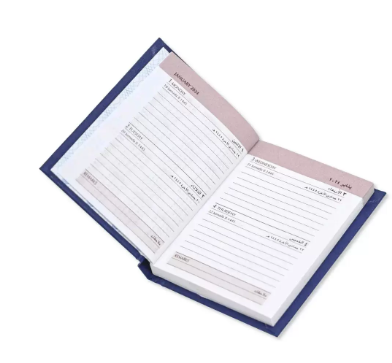 FIS 2024 Pocket Diary Arabic English Vinyl 1 Side Padded Blue -FSDI10AE24BL