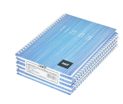 5-Piece Light Spiral Hard Cover Notebook, Single Ruled, (100 Sheets), A5 Size - LINBSA51601