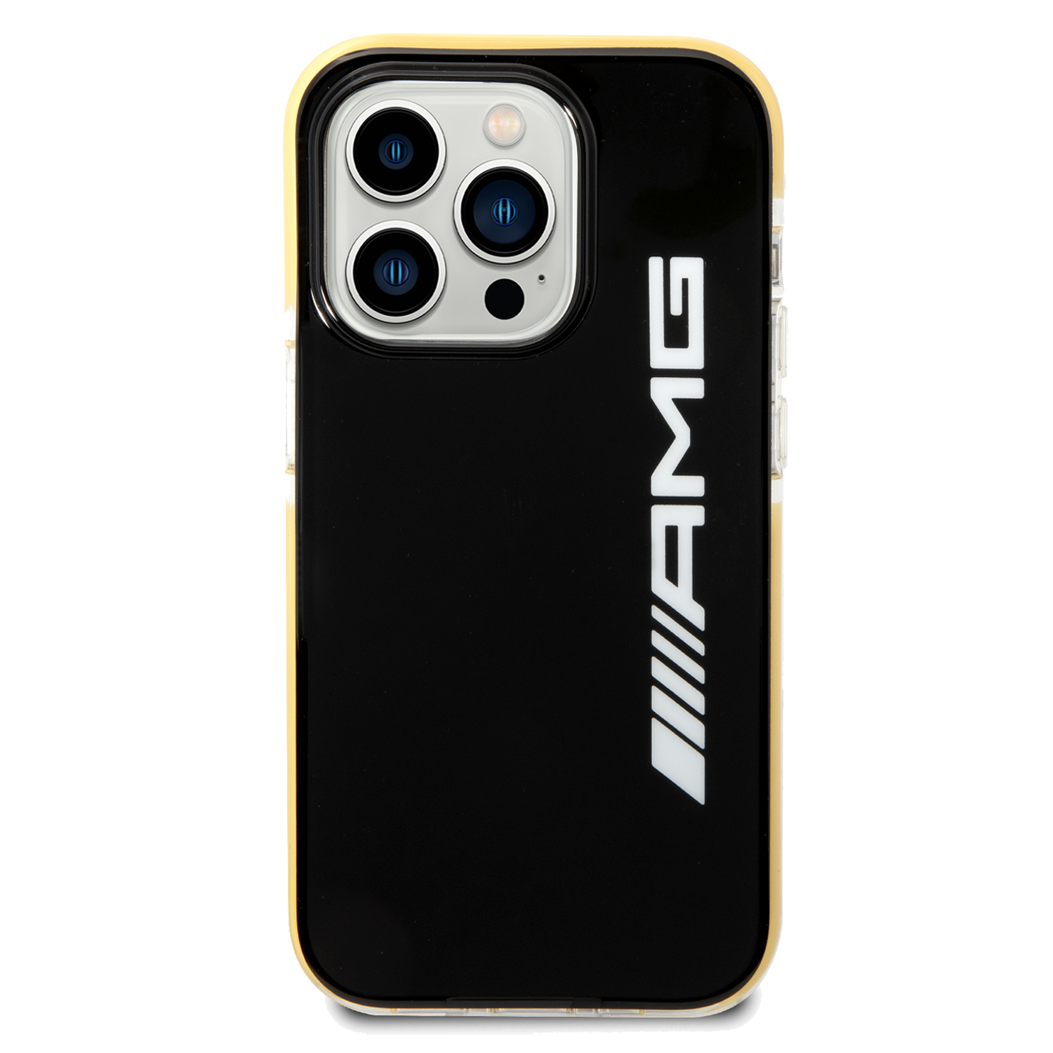 AMG PC/TPE Hard Case For iPhone 14 Pro Max - Black/Yellow