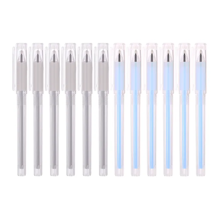 Deli EQ12-BK/BL Arris 0.7mm Black/Blue Pen 12pcs/box (1BOX) [7611EQ12-P12]