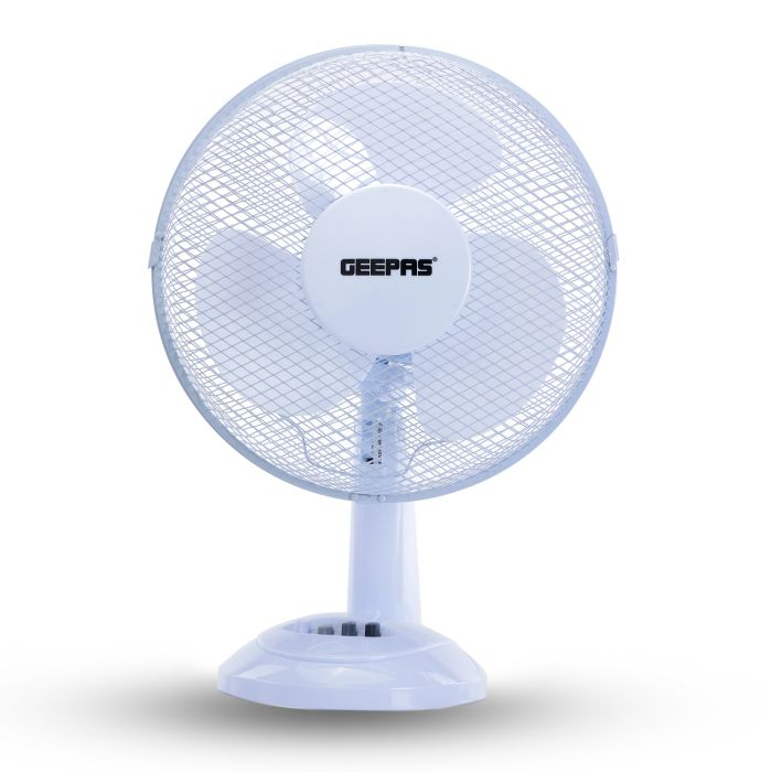 Geepas GF21135UK 12-Inch Table Fan | 3 Speed Settings With Oscillating/Rotating And Static Feature | Electric Portable Desktop Cooling Fan For Desk Home Or Office Use | 2 Year Warranty