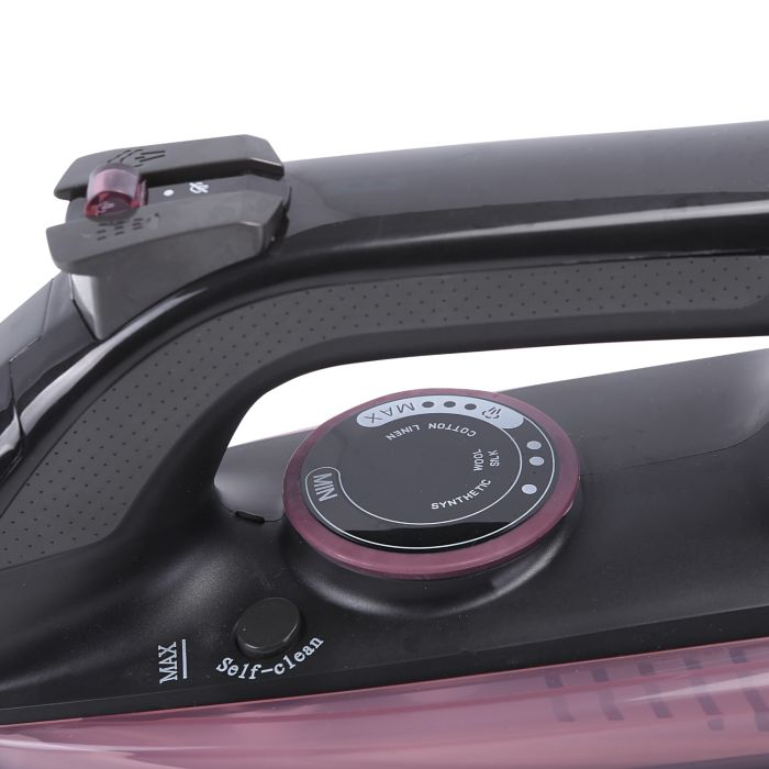 Geepas Steam Iron For Crisp Ironed Clothes - Ceramic Non-Stick Coating Plate - Spray, Dry/Steam Function, Adjustable Temperature Control - Easy Fill Handheld Steam Iron - 2400W - 2 Year Warranty