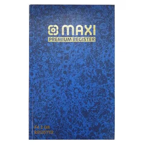 Maxi 2Q Hard Cover Register Book 96 Sheets Blue