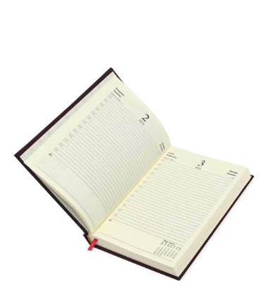 FIS A5 Bonded Leather Russian Diary 2024 (Russian/English) Maroon - FSDIRUB0124MR