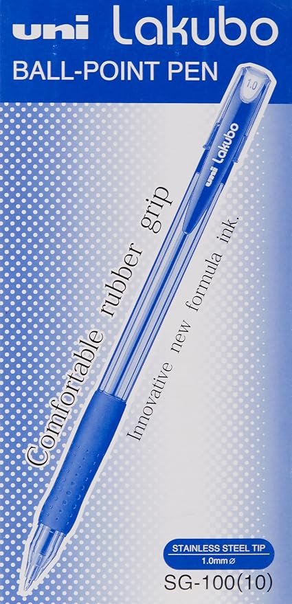 Uni-Ball Lakubo SG-100(10) Ball Point Pen 1.0mm, Blue - 12 Pcs of Pack