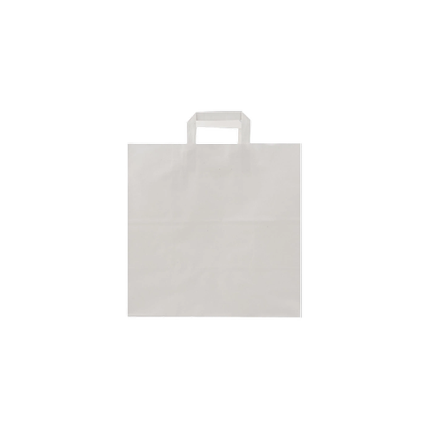 White Flat Handle Paper Bag 34x18x33.5 Cm 250Pieces