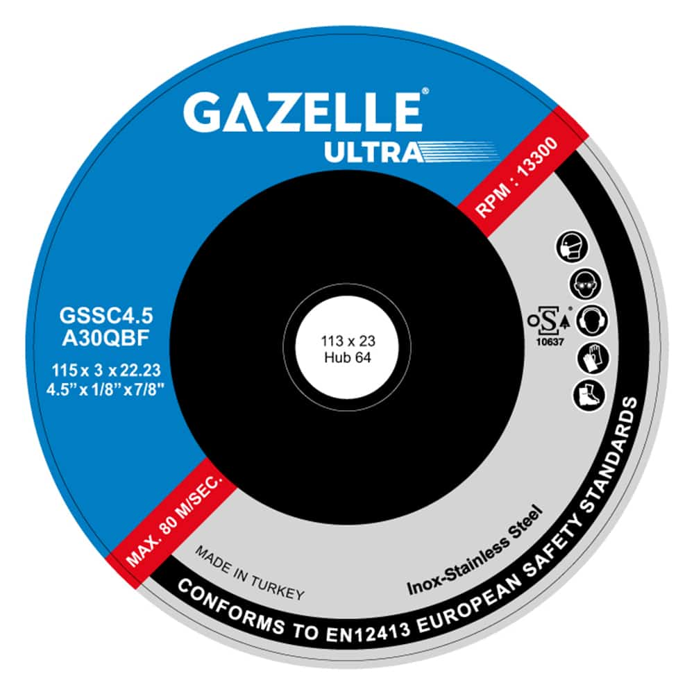 GAZELLE GSSC4.5-ULTRA 4.5 IN. STAINLESS STEEL CUTTING DISC (115MM)