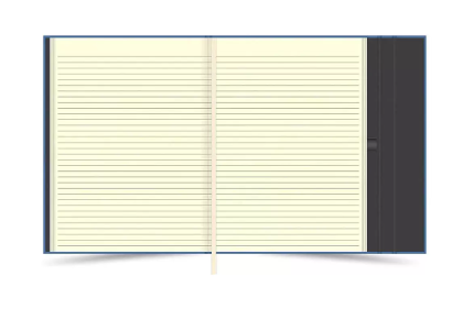 FIS Magnetic Folder Italian PU Cover with Writing Pad, A5 Size, Ivory Paper, Single Ruled, 96 Sheets with Gift Box, Light Blue Color - FSMFEXNBA5LBL