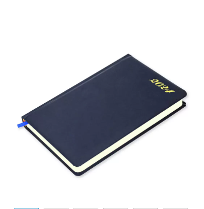 FIS French Diary 2024, Bonded Leather 1-Side Padded, Round Corner, Blue -  FSDI29FRB24BL