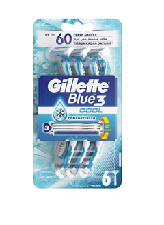Gillette, Blue3 Cool, Shaving Razors, 6 Pieces