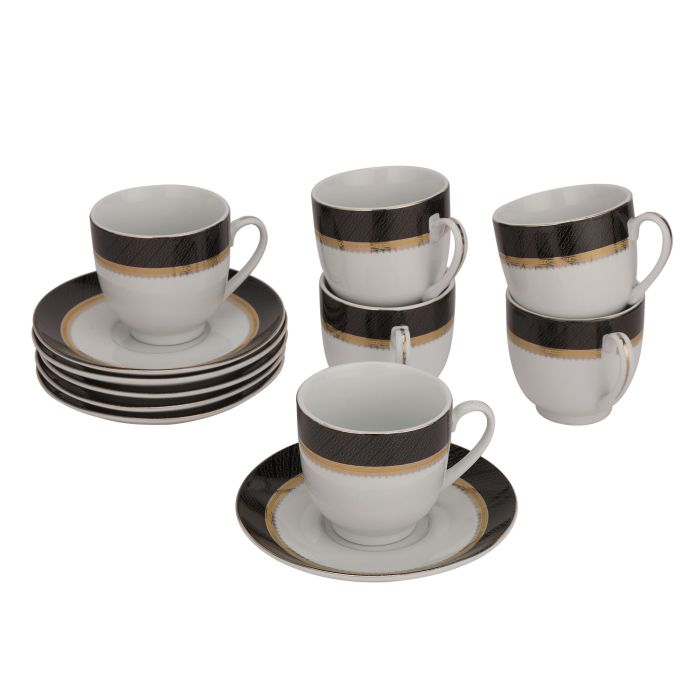 Royalford RF10556 12Pcs Tea Cup And Saucer Set