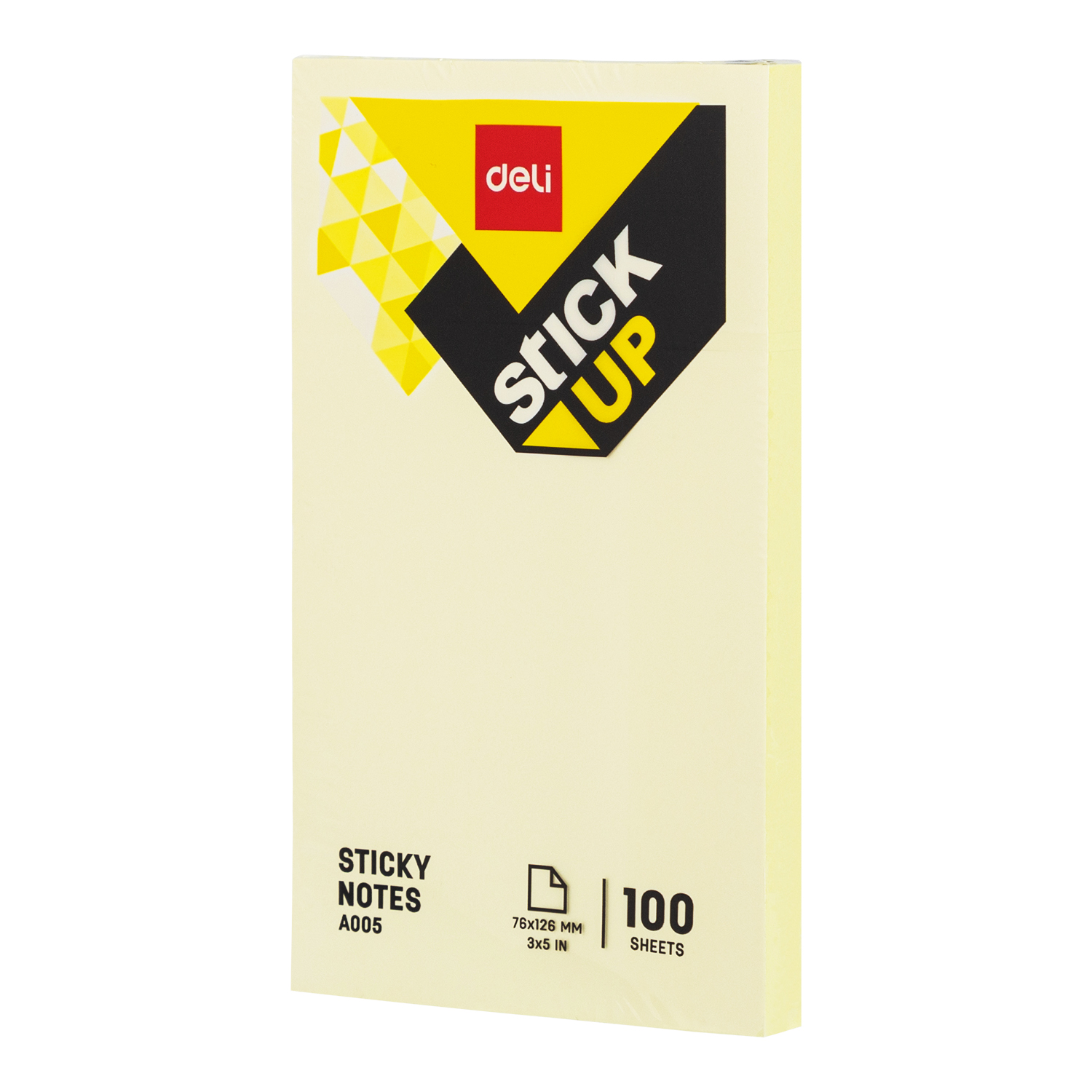Deli EA00553 Sticky Notes, 5 x 3-inch, Yellow