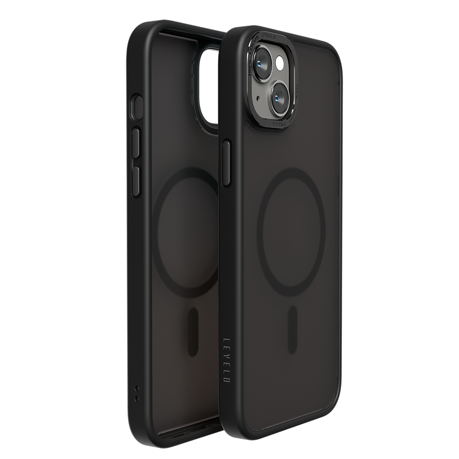 Levelo Magsafe Kayo iPhone 14 Plus Matte Back Case - Black/Black