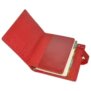 FIS Genuine Struthio Leather Organizers, A5 Size, Red Color - FSORLO3RE