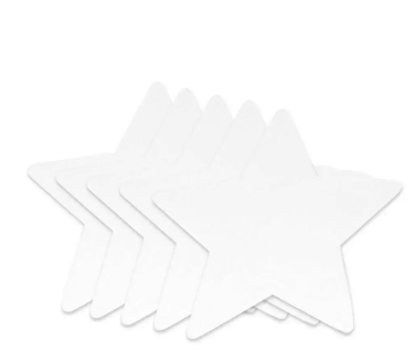 Pack of 5 Pieces Artmate Peelable Star Shape Canvas Sticker, Self Adhesive Canvas, Primed White Colour - JISTJIPCS-5-2