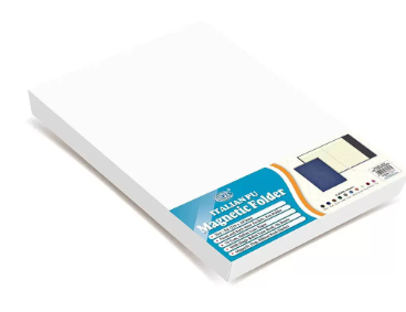 FIS Magnetic Folder Italian PU Cover with Writing Pad, Ivory Paper, A4 Size, Single Ruled 96 Sheets with Gift Box, Blue Color - FSMFEXNBA4BL