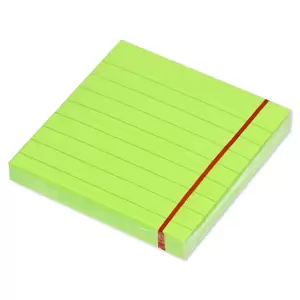 FIS Sticky Note Pad, 3X3 inches, Pack of 12, Ruled Neon Green -FSPO3X3RNGR