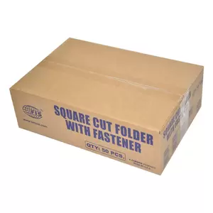 FIS Square Cut Folders With 8 cm Fastener Blue Color, Pack of 50 Pcs, 320 gsm, F/S (210 x 330 mm) Size - FSFF7FBL