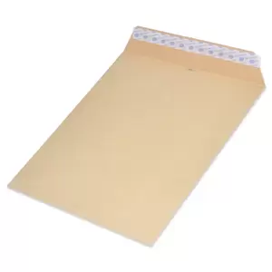 FIS Pack of 50 Manila Envelopes, 120 GSM, Peel & Seal, Size 13X10 Inch, Ribbed