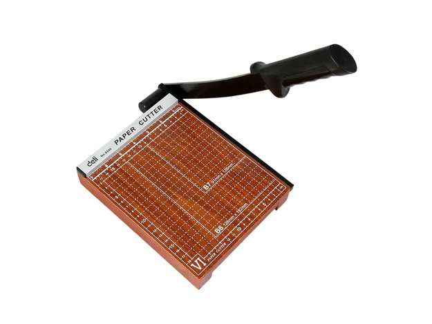 DELI 8006 A5 Size Paper Cutter with Wooden Base (200mmX180mm), 8inchesx7inches