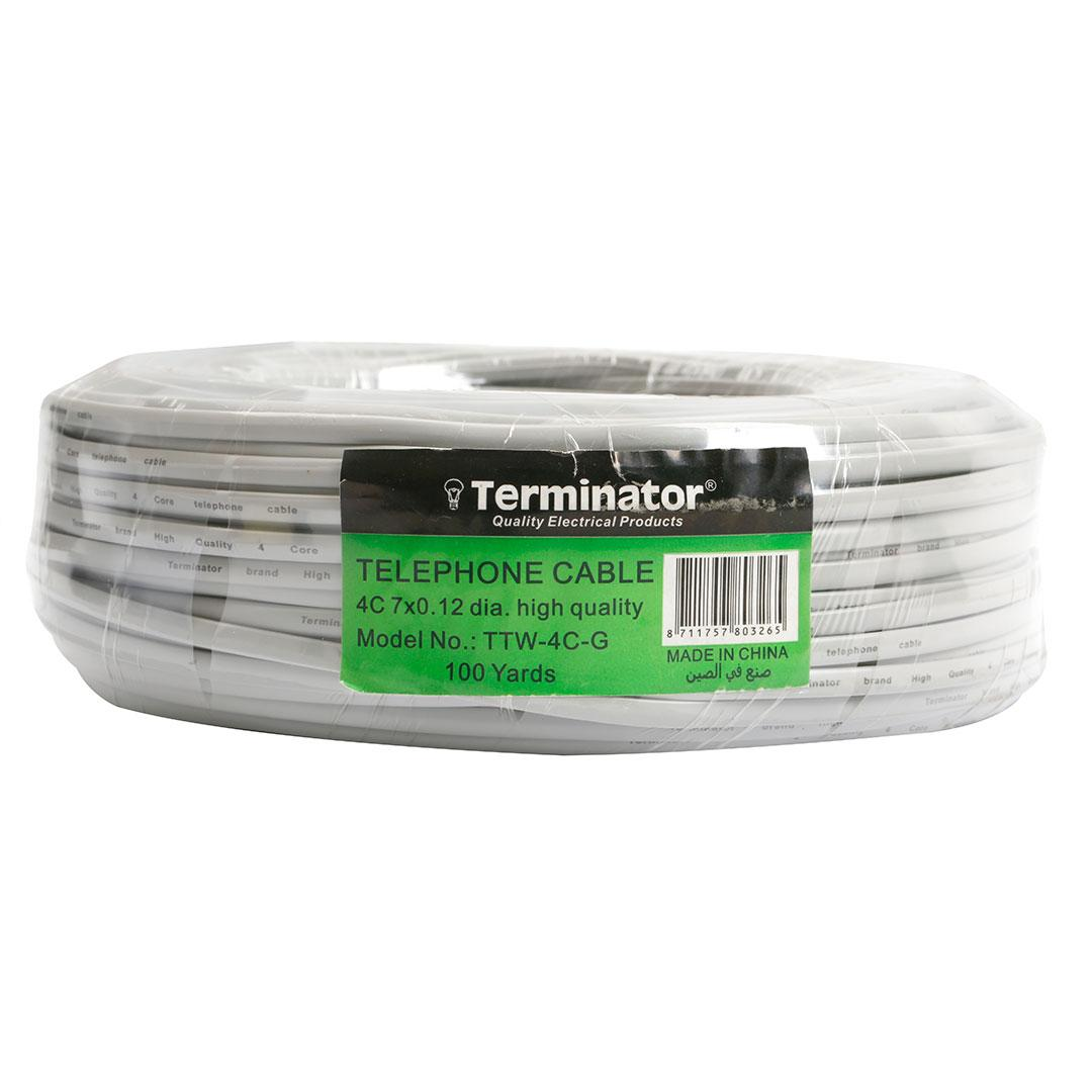 Telephone Wire 4 Core 100 Yards Conductor 7×0.12mm CCA Cable PVC 2.4mm x4.8mm