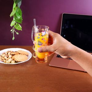 Royalford With Straw - Acrylic Glass - Clear - 230 ML