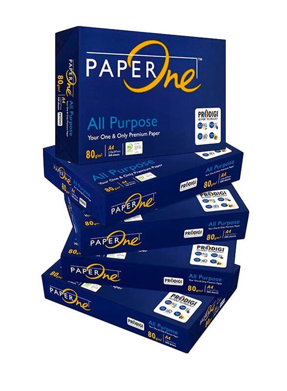 PaperOne All Purpose Premium Copy Paper, 80 GSM, A4 Size, 5 reams per Carton Box