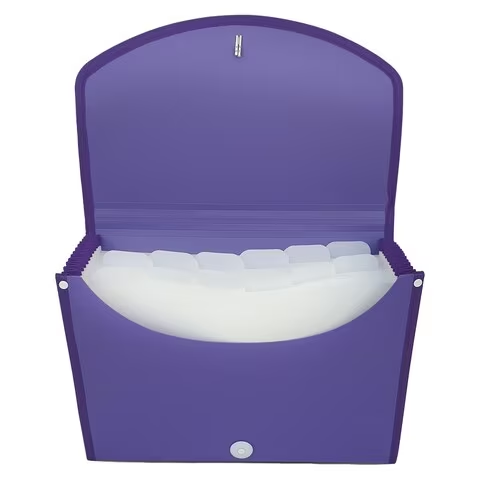 Maxi Expanding File With String A4 Size 13 Tab Purple
