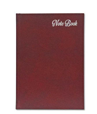 FIS Notebook Bonded Leather, Size A5, Offset White Paper, 70 GSM, 196 Pages, 8 mm Ruled, Hard Cover, Silver Gilded Edges, Colour Maroon - FSNBHCA5GWHBLMR