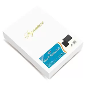 FIS Signature Book, Italian PU Material Cover, 18 Sheets with Gift Box, Black Color, 240 x 340 mm - FSCL18BKD2