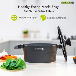 Royalford 20 CM Casserole - Aluminium - Grey