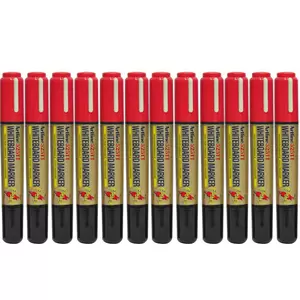 Artline 525T 2in1 Whiteboard Markers 2.0mm-5.0mm, Pack of 12 Pcs, Red/Black Colors, Polyester Fibre Tip - ARMK525TREBK