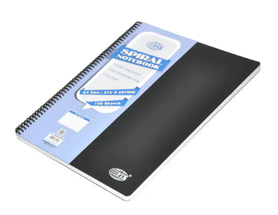 Fis Spiral Note Book, Size A4, PP Material, 5mm Square - FSNBSA45MPPBK