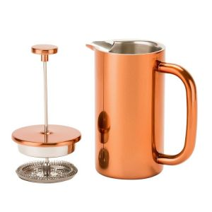 Royalford Cafetiere Portable French Press Coffee Maker - Stainless Steel - Copper - 800 ML