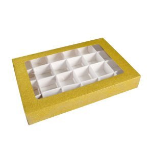 Falcon Cupcake Box GOLD for 24 Cups-CTB 124 (48 X 32.5 X 7 CM)- (1 Piece)