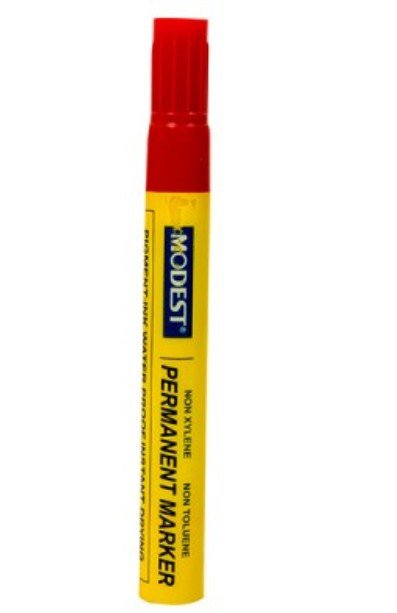 Modest Permanent Marker Chisel, Red (Pack of 12)