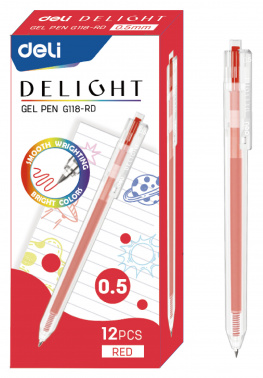 Gel pen Deli Delight EG118-RD
