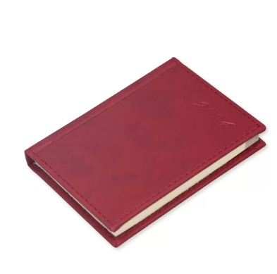 Fis 2024 Pocket Diary Italian Pu English Sewn Cover Maroon -FSDI11EN24MR
