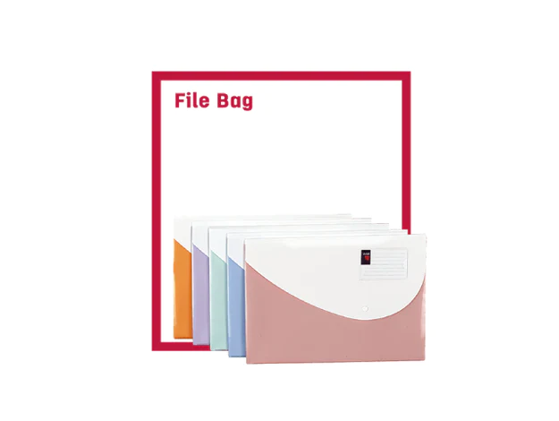 Deli E5506 2P File Bag, Snap FC, Assorted Colors
