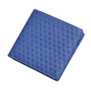 FIS Italian PU Bifold Design Wallets Polyurethane For Men, ID Card Window, 6 Card Slots, 2 Sideways Pockets, Divided Bill Compartments, Blue Colour, Closed Size 100 x 105 mm - FSPQBLD3